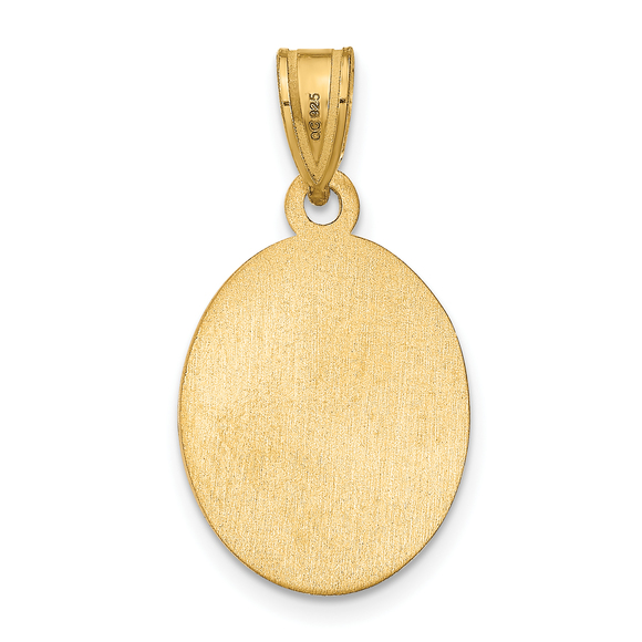 Sterling Silver/Gold-plated Small Oval Picture Jewelry Pendant - Picture 4 of 4